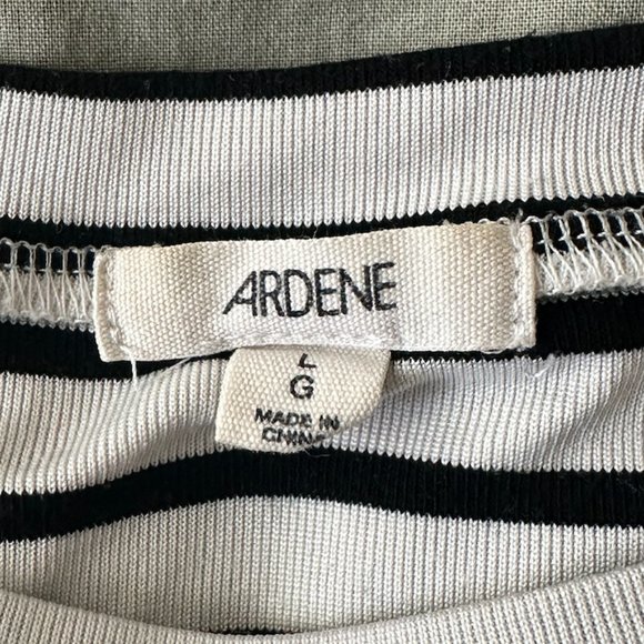 Ardene Black and White Striped Bell Sleeve Blouse (Large) - Picture 4 of 6